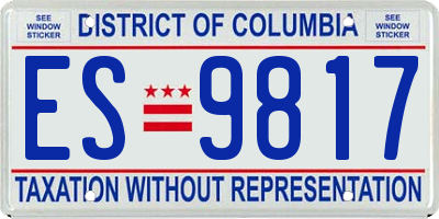 DC license plate ES9817