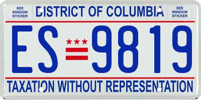 DC license plate ES9819