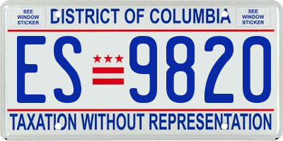 DC license plate ES9820