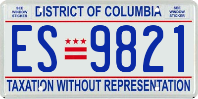 DC license plate ES9821