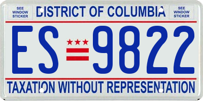 DC license plate ES9822