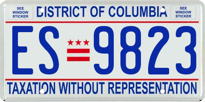 DC license plate ES9823