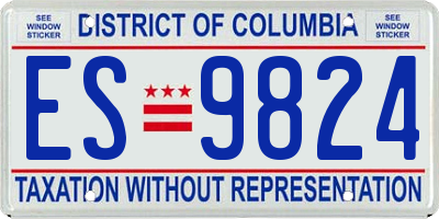 DC license plate ES9824