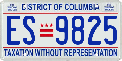 DC license plate ES9825