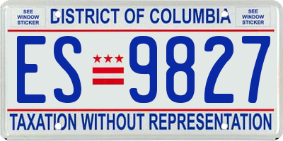 DC license plate ES9827