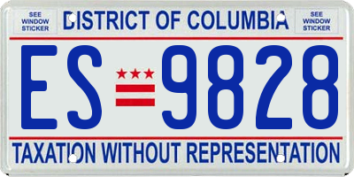 DC license plate ES9828