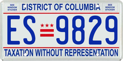 DC license plate ES9829