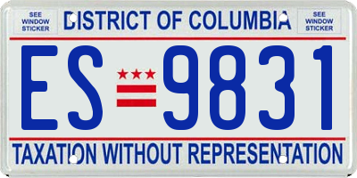 DC license plate ES9831