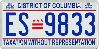 DC license plate ES9833