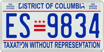 DC license plate ES9834