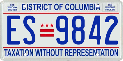 DC license plate ES9842