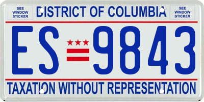 DC license plate ES9843