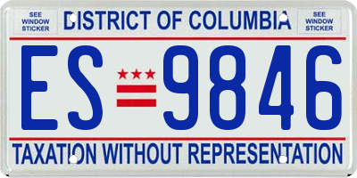 DC license plate ES9846