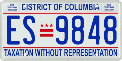 DC license plate ES9848