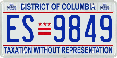 DC license plate ES9849