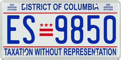 DC license plate ES9850