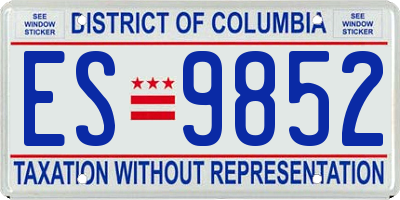 DC license plate ES9852