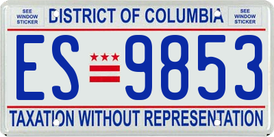 DC license plate ES9853