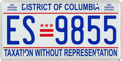 DC license plate ES9855