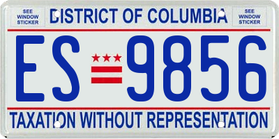 DC license plate ES9856