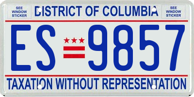DC license plate ES9857