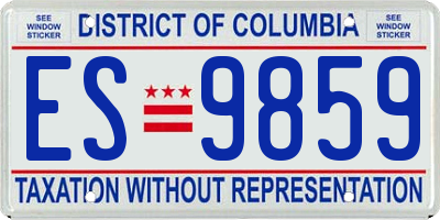 DC license plate ES9859