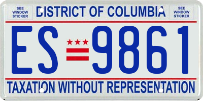 DC license plate ES9861