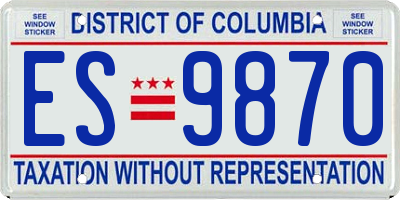 DC license plate ES9870
