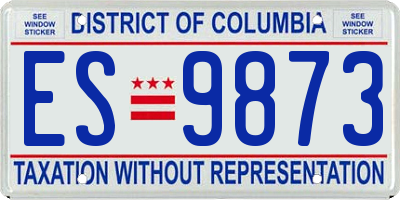 DC license plate ES9873
