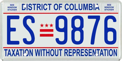 DC license plate ES9876