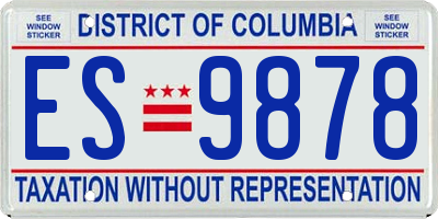 DC license plate ES9878