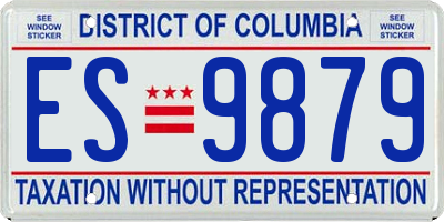 DC license plate ES9879