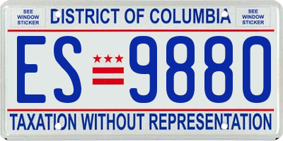 DC license plate ES9880