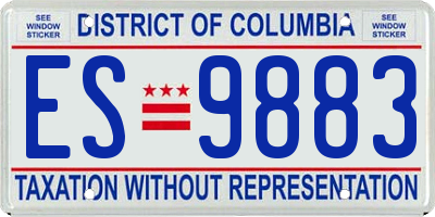 DC license plate ES9883