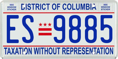 DC license plate ES9885