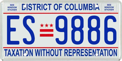 DC license plate ES9886