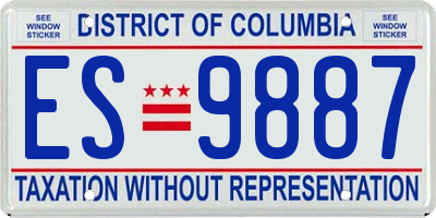 DC license plate ES9887
