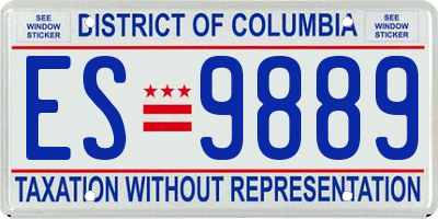 DC license plate ES9889