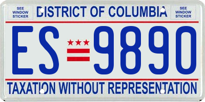 DC license plate ES9890