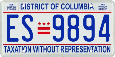 DC license plate ES9894