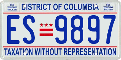 DC license plate ES9897