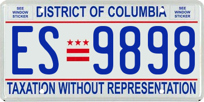 DC license plate ES9898