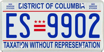 DC license plate ES9902