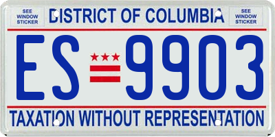 DC license plate ES9903