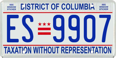 DC license plate ES9907