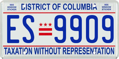 DC license plate ES9909