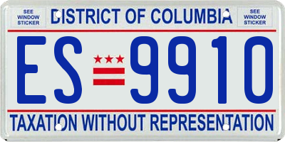 DC license plate ES9910