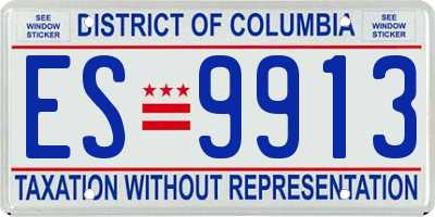 DC license plate ES9913