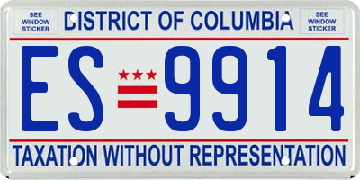 DC license plate ES9914