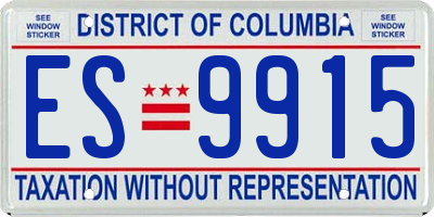 DC license plate ES9915